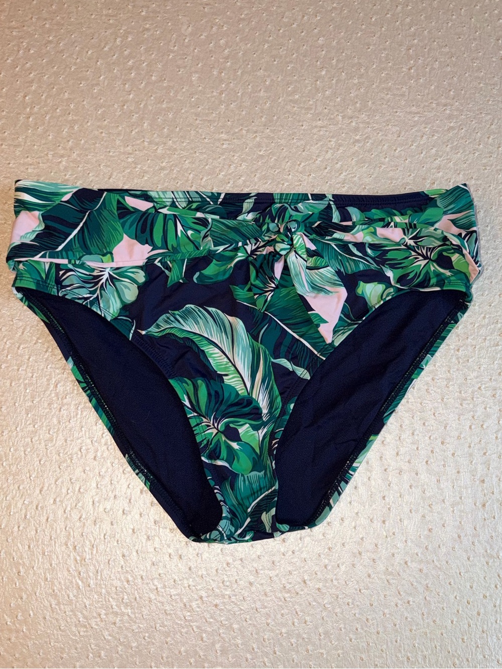 NWT Tommy Bahama Breezy Palms High Waist Bikini Bottom Tropical Mare Navy Sz L